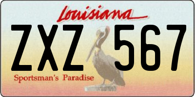 LA license plate ZXZ567