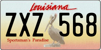 LA license plate ZXZ568
