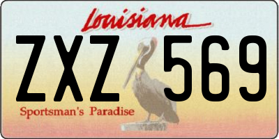 LA license plate ZXZ569