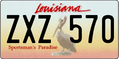 LA license plate ZXZ570