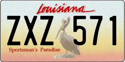 LA license plate ZXZ571