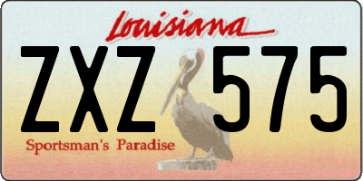 LA license plate ZXZ575