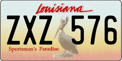 LA license plate ZXZ576