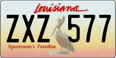 LA license plate ZXZ577
