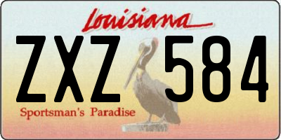 LA license plate ZXZ584