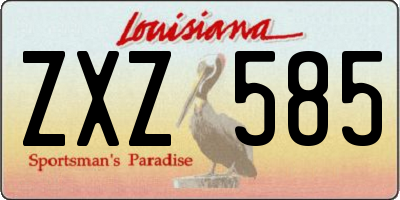 LA license plate ZXZ585