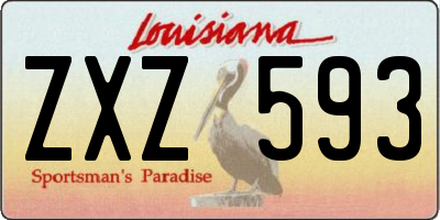 LA license plate ZXZ593