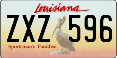 LA license plate ZXZ596
