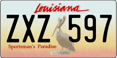 LA license plate ZXZ597