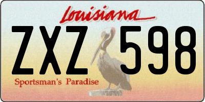 LA license plate ZXZ598