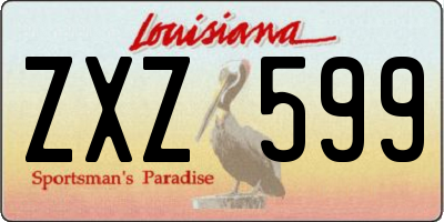 LA license plate ZXZ599