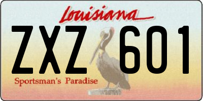 LA license plate ZXZ601