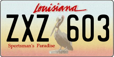 LA license plate ZXZ603