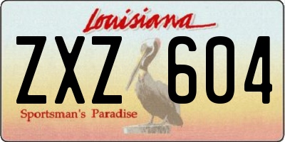 LA license plate ZXZ604