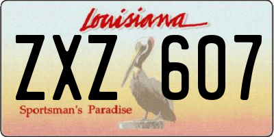 LA license plate ZXZ607