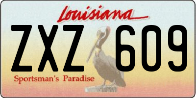 LA license plate ZXZ609