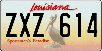 LA license plate ZXZ614