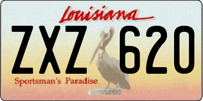 LA license plate ZXZ620