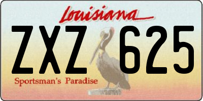 LA license plate ZXZ625