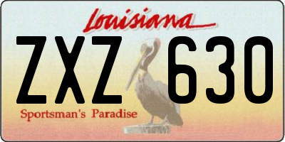 LA license plate ZXZ630