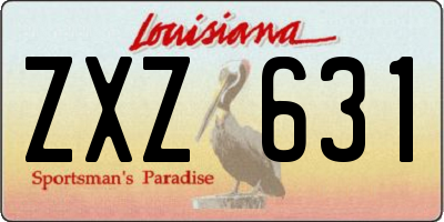 LA license plate ZXZ631