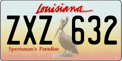 LA license plate ZXZ632