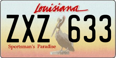 LA license plate ZXZ633