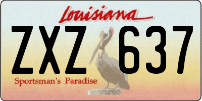 LA license plate ZXZ637