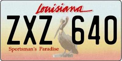 LA license plate ZXZ640