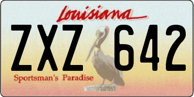 LA license plate ZXZ642
