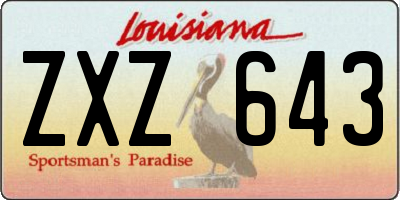 LA license plate ZXZ643