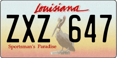 LA license plate ZXZ647