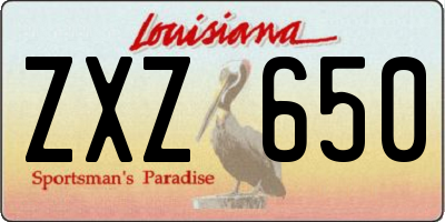 LA license plate ZXZ650
