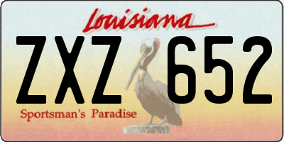 LA license plate ZXZ652