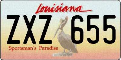 LA license plate ZXZ655