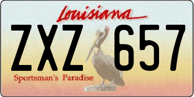 LA license plate ZXZ657
