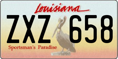 LA license plate ZXZ658