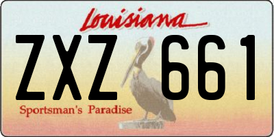 LA license plate ZXZ661