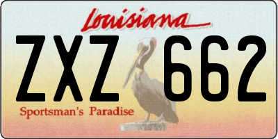 LA license plate ZXZ662