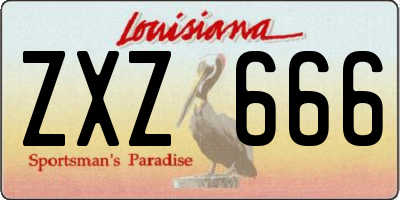 LA license plate ZXZ666