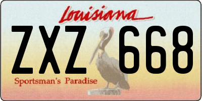 LA license plate ZXZ668
