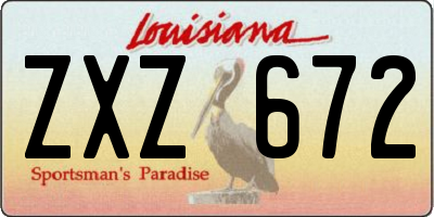 LA license plate ZXZ672