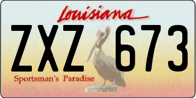 LA license plate ZXZ673