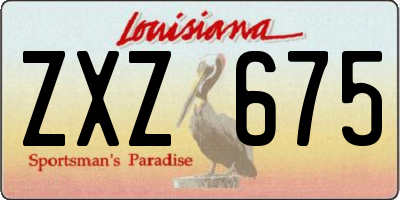 LA license plate ZXZ675