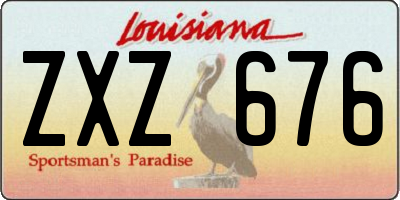 LA license plate ZXZ676