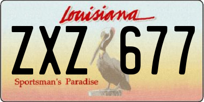 LA license plate ZXZ677