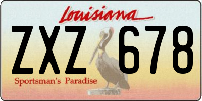 LA license plate ZXZ678