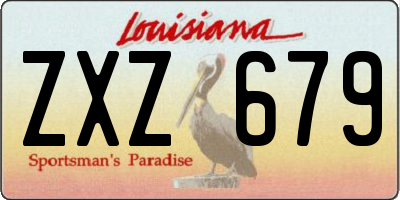 LA license plate ZXZ679
