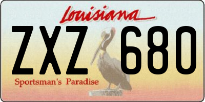 LA license plate ZXZ680