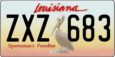 LA license plate ZXZ683